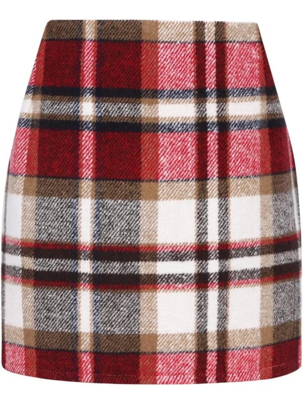 High Waist Plaid Bodycon Mini Skirt for Women - Stylish Wool Pencil Skirt